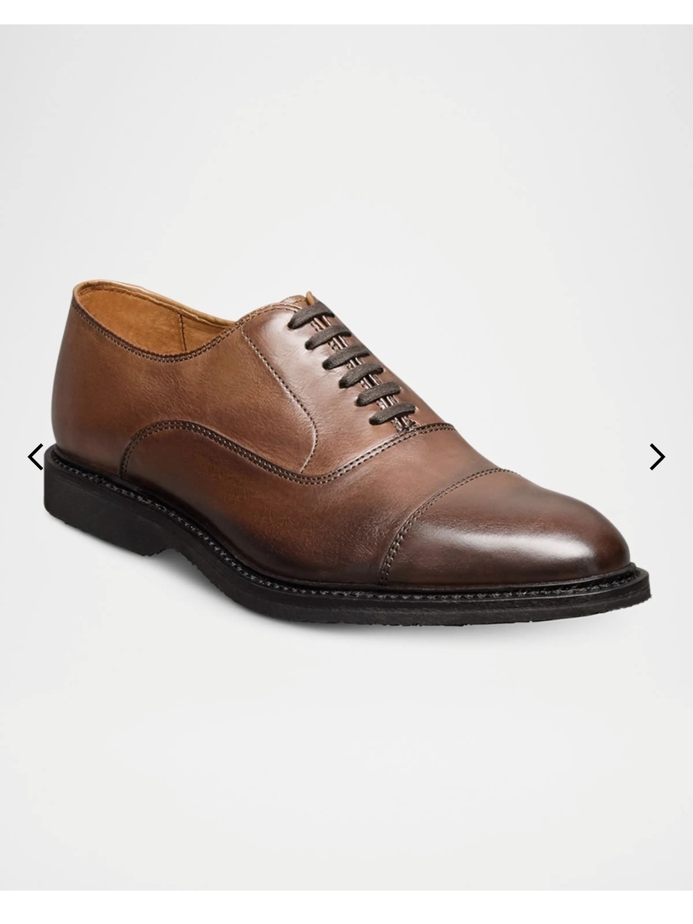 Allen Edmond Classic Brown Cap-Toe Oxford Leather Dress Shoe - Men